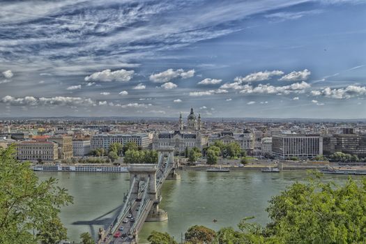 A  view of the Danube river in Budapest in Hungary