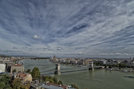 A  view of the Danube river in Budapest in Hungary