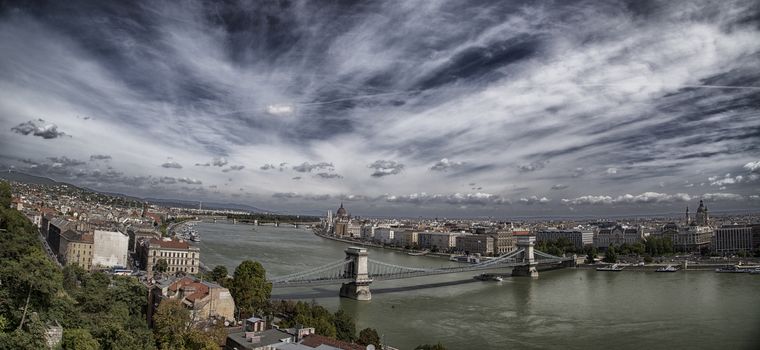 A  view of the Danube river in Budapest in Hungary