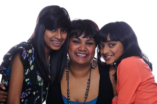Indian mother with two daughters