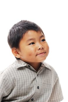 Asian boy with cute smile and dimples
