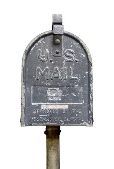 Isolation Of Vintage Old US Mail Post Box