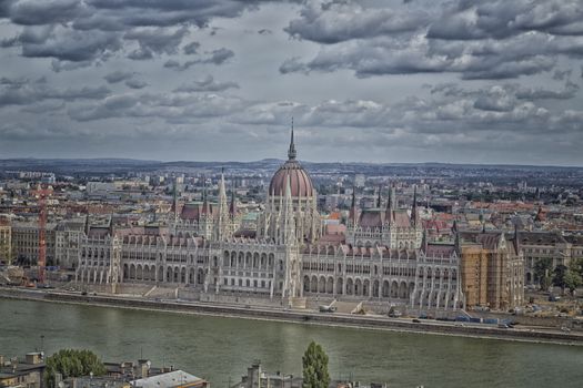 A  view of the Danube river in Budapest in Hungary