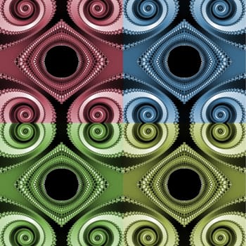 Digital computer graphic - multicolor fractal pattern for design.