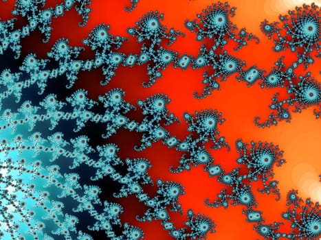 Digital computer graphic - rendering. Decorative fractal background for design.