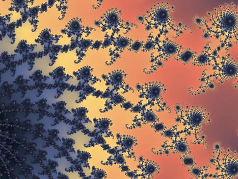 Digital computer graphic - rendering. Decorative fractal background for design.