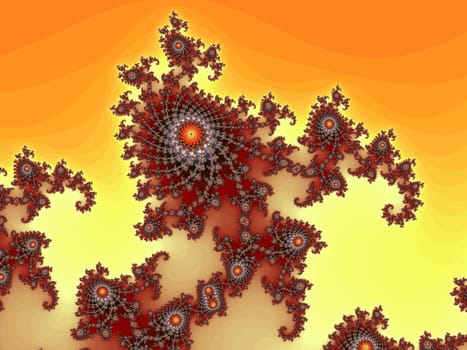 Digital computer graphic - rendering. Decorative fractal background in a bright colors for design.