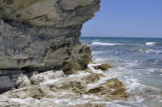 The white cliffs of Byala form a decorative wall towards the Black Sea