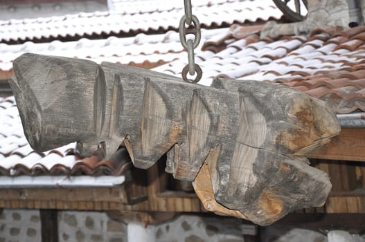 A strong and decorative wooden sculpture in Bansko
