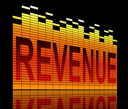 Illustration depicting graphic equalizer levels with a revenue concept.