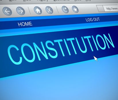 Illustration depicting a computer screen capture with a Constitution concept.