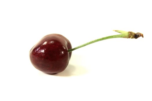 fresh red sweet cherry on a light background