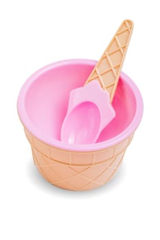 Isolated picture of a plastic bowl ice-cream shaped