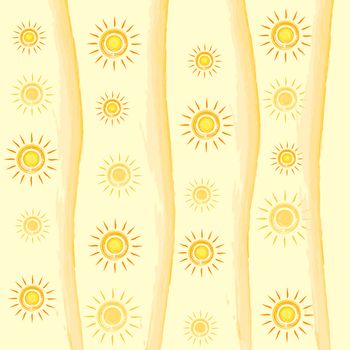 Abstract wallpaper of yellow suns and curves