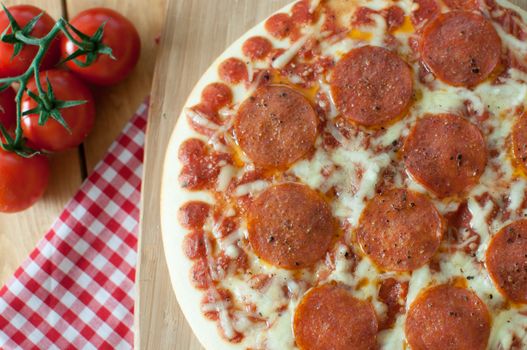 Delicious Italian pizza with mozzarella cheese 