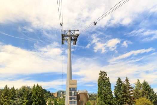 One of the Aerial Tram towers in Portland, Oregon