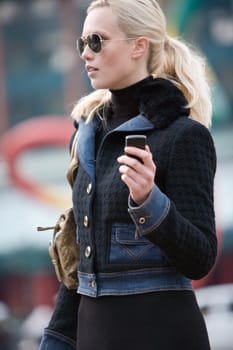 young lady talking on mobile phone 