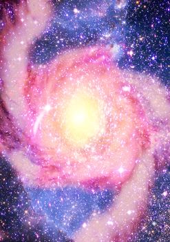 Stars and spiral galaxy in a free space