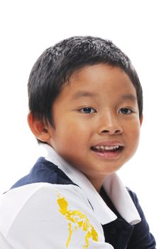 Asian boy wearing philippines flag on his shirt