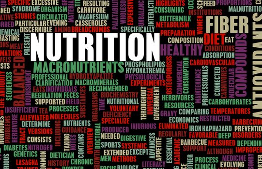 Nutrition Abstract as a Word Cloud Art