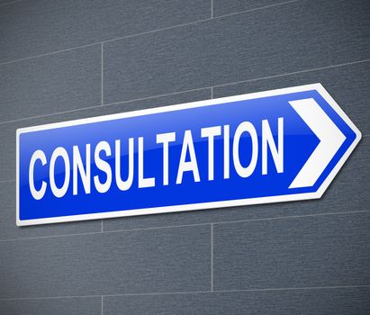 Illustration depicting a sign with a consultation concept.