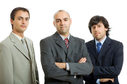 three business men isolated on white background