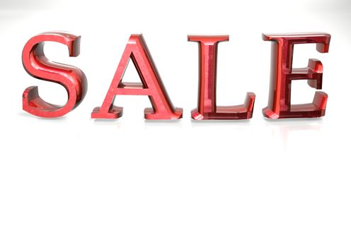 Glossy three-dimensional inscription Sale as a sign.
