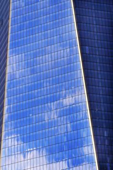 New World Trade Center Glass Building Abstract Skyscraper Blue Clouds Reflection New York City NY 