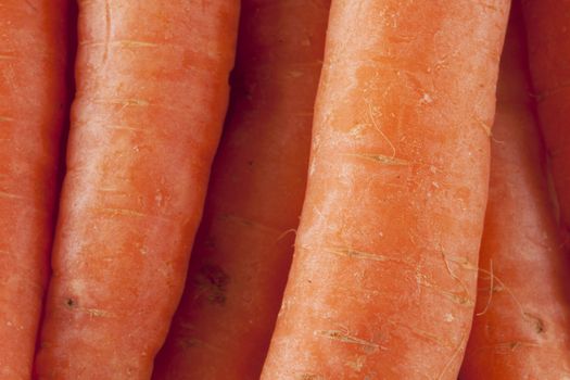 Some orange carrots in strict close up