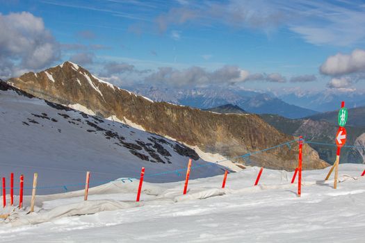 Ski station in high Alps mountains Austria