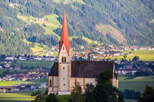 Small old church in mountains Alps Austria