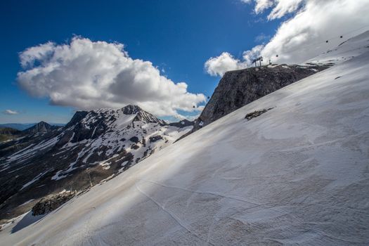 Large view of the high mountains Alps Austria