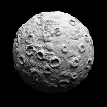 Asteroid Moon isolated on the black background