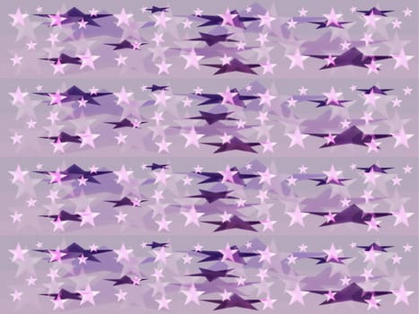 Digital computer graphic - decorative seamless ornament with a stars on a purple background for design.