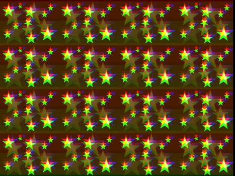 Digital computer graphic - decorative seamless ornament with a stars on a dark background.