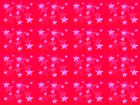 Digital computer graphic - decorative seamless ornament with a stars on red holiday background for design.
