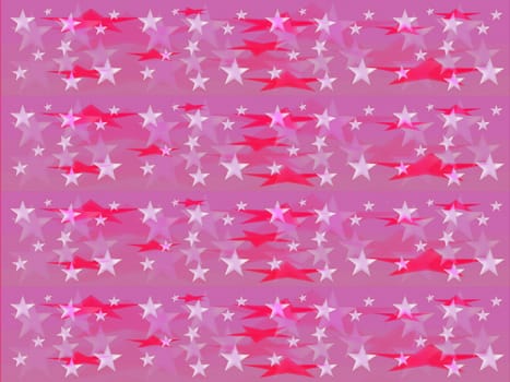 Digital computer graphic - decorative seamless ornament with a stars on a pink background for design.