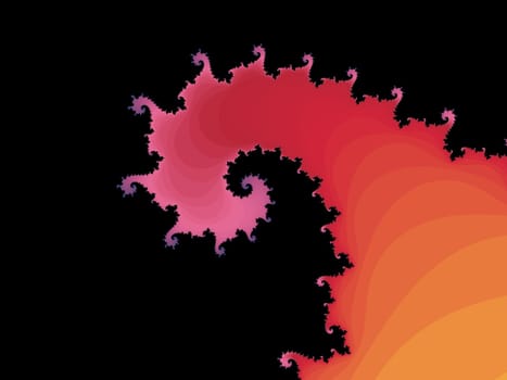 Digital computer graphic - rendering. Patterned fractal background in a pink colors for design.