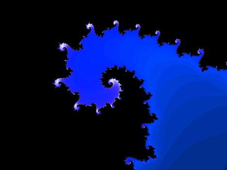 Digital computer graphic - rendering. Patterned fractal background in a blue colors for design.