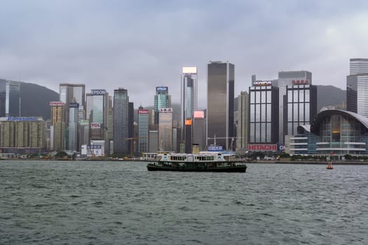 View to Hong Kong Island in the Typhoon Rammasun  EDITORIAL China, Hong Kong 18.07.2014 