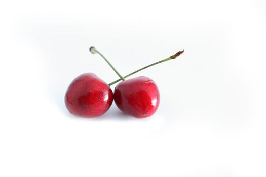 ripe cherry isolated on white background