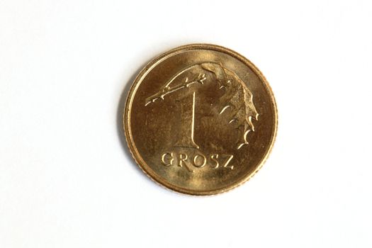 one grosz. Polish money. coin