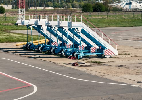 Old gangway for airplanes