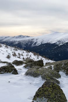 Mountain of Guadarrama from the Peñalara lagoon. Spain