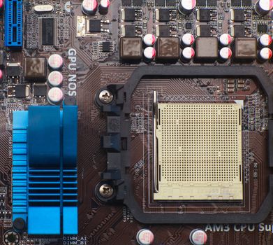 Close up of circuit board of the computer