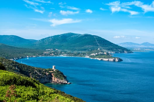 Landscape of coast of sardinia, gulf of capo caccia