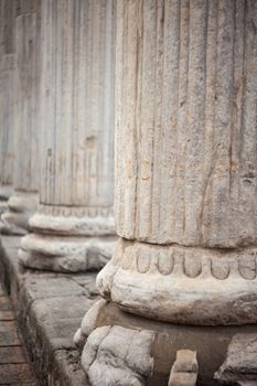 Close up of roman columns of San Lorenzo in Milan