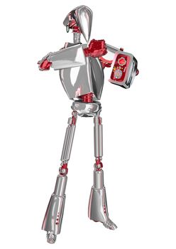 3D digital render of a hero droid isolated on white background