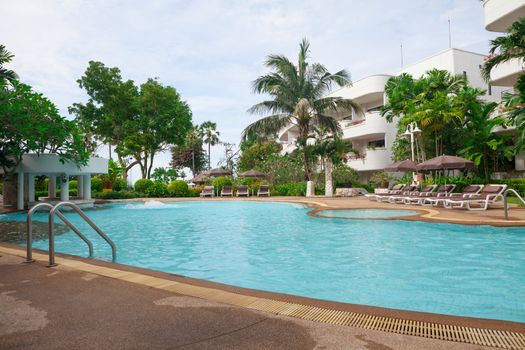 Swimming pool in the resort of Thailand