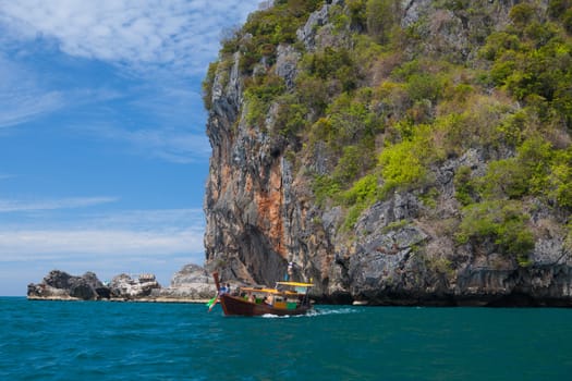 Boat on the sea in Southern of Thailand